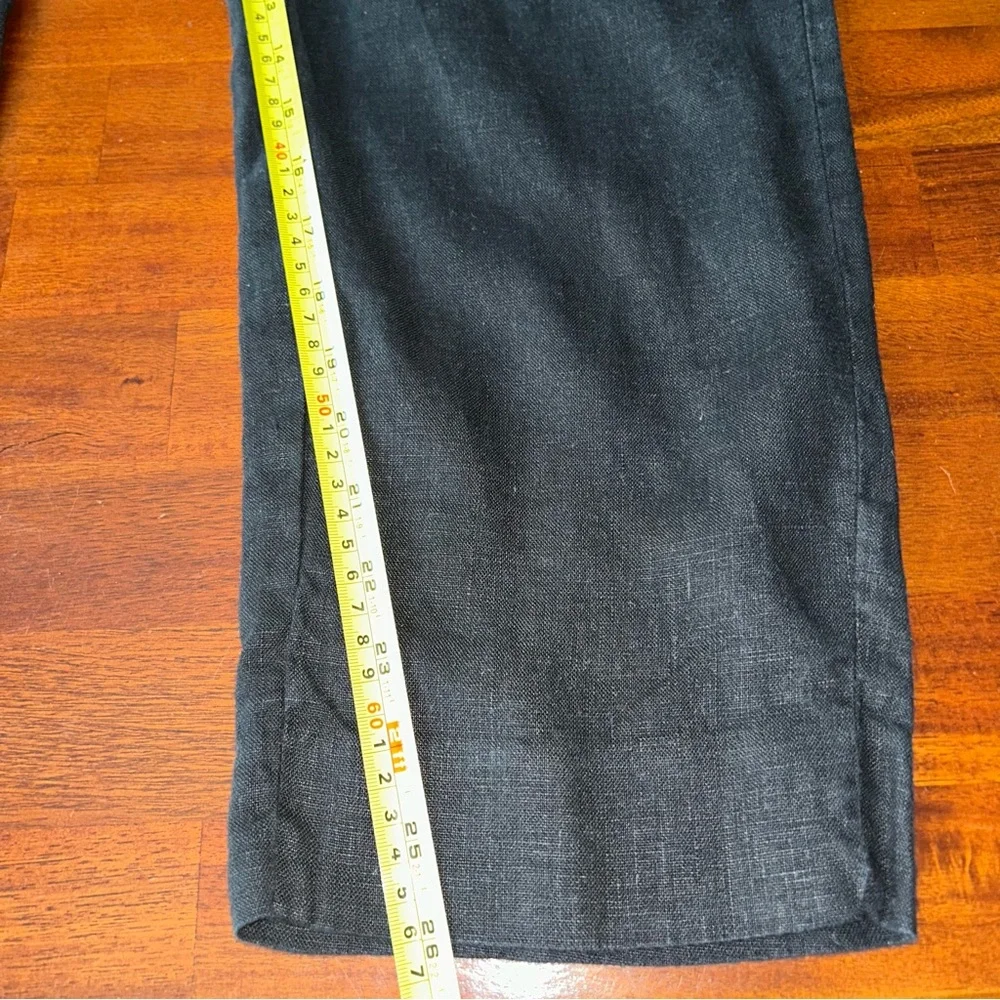 Banana Republic Black 100% Linen‎ Ankle Trouser Pants